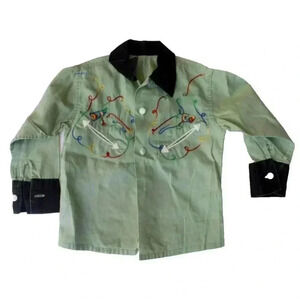 Vintage Boy’s / Toddler Kids Cowboy Western Long sleeve Collard Shirt